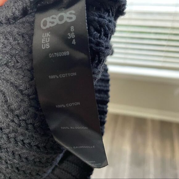 ASOS jewel neckline ribbed chunky cuffed Crewneck sweater - Picture 8 of 13